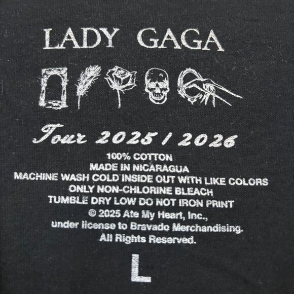 Lady Gaga Vanish The Mayhem Ball 2025 Tour Synth-Pop Tee L - Picture 4 of 4